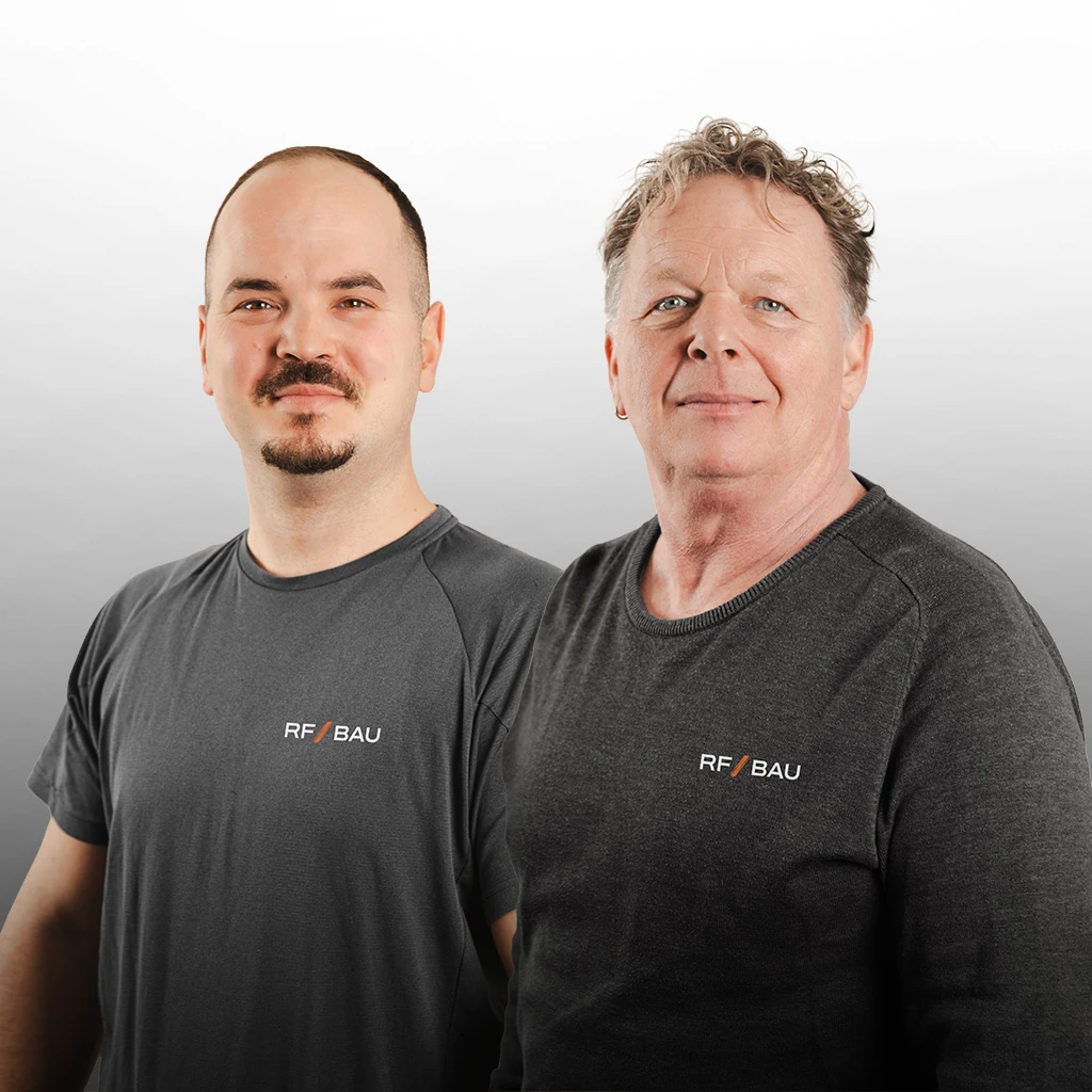 Roger Frieden und Arlindin Maliqi, Geschäftsleitung RF Bau